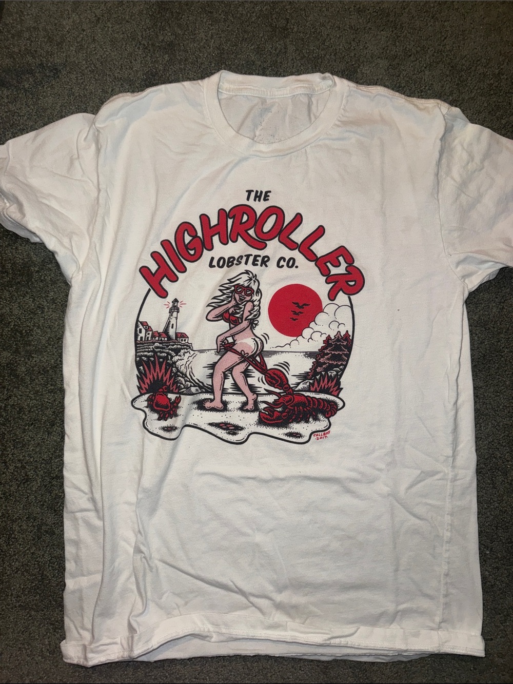 Men's Lobster White Graphic Tee